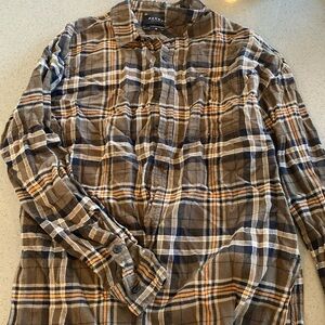 Brown plaid button up